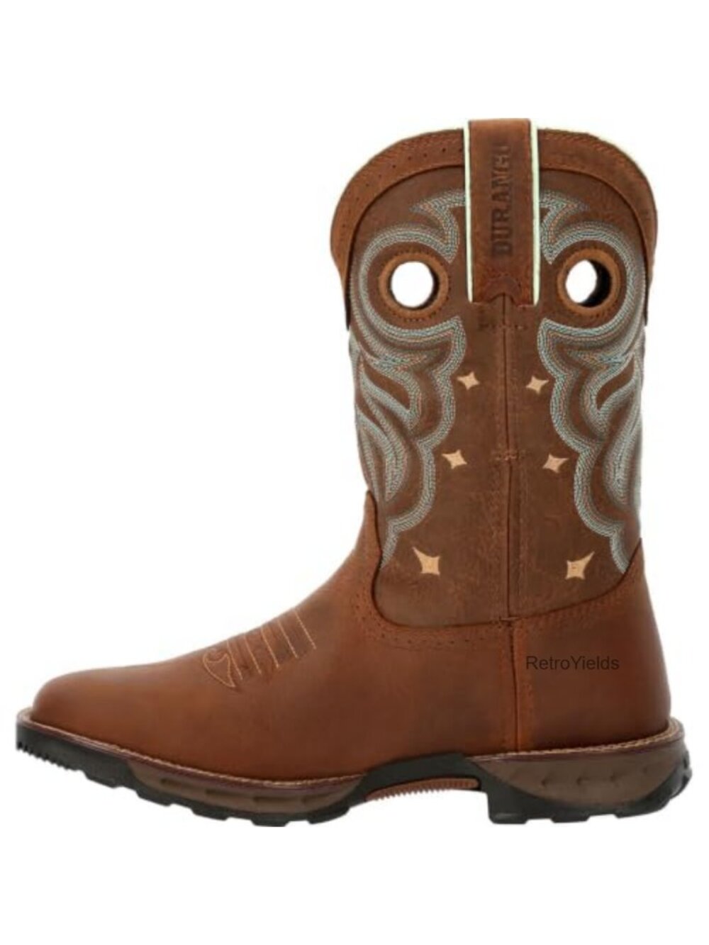 Waterproof Leather Square Toe Western Work Boot Mid-Calf